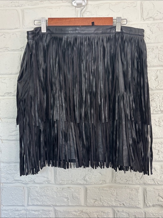 Skye's the Limit Dresses & Skirts - Black Fringe Faux Leather Skirt - Women